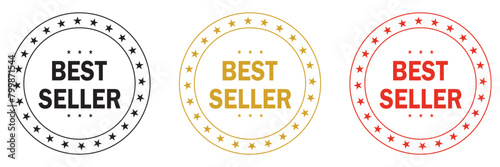 Vintage Bestseller Vector Icons. Set Of Isolated On White Background Bestseller Labels. Vector illustration. EPS 10