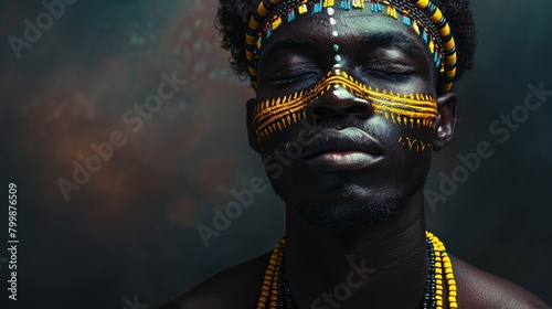 African Man with face Paint 