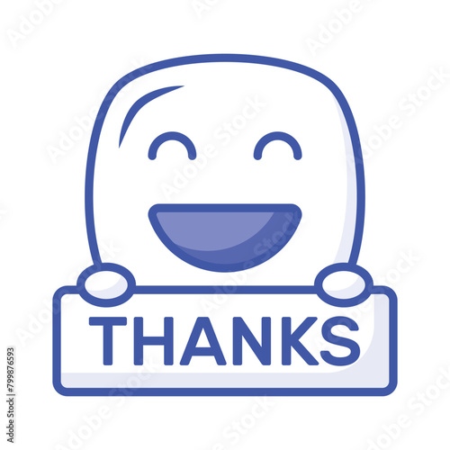 Grab this carefully crafted icon of thanks emoji, ready for premium use