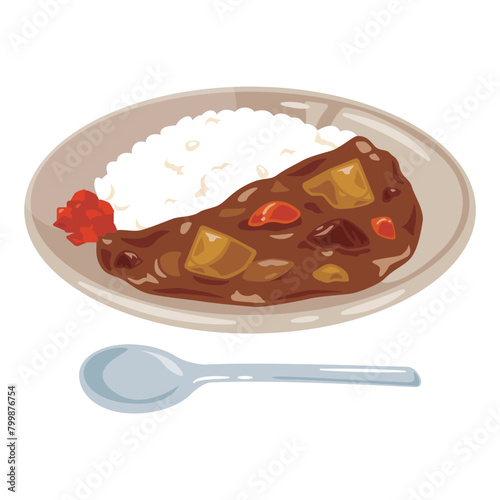 皿に盛られたカレーライス