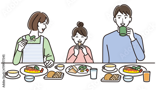 食事をする家族
