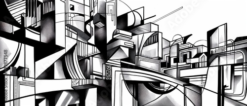 Architectural Concept Sketch. Illustration On The Theme Of Graphics And Design, Sketches And Paintings. Generative AI	