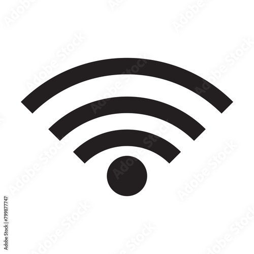 Wi-fi, wireless connection, antenna signal strength icon. Vector on isolated white background