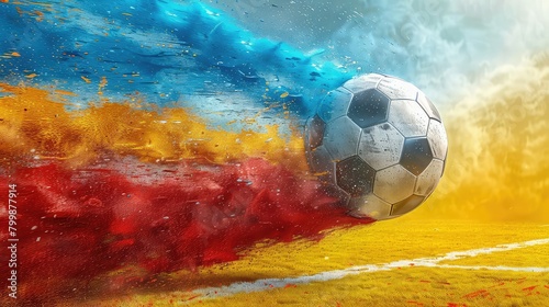 Football emitting different colors smoke