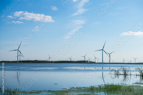 Wetland wind power generation in Daqing City, Heilongjiang Province © nan