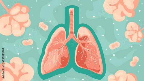 Thymus gland in vector, focusing on immune education in flat design, simple yet effective , close-up, flat design, vector art, 2D