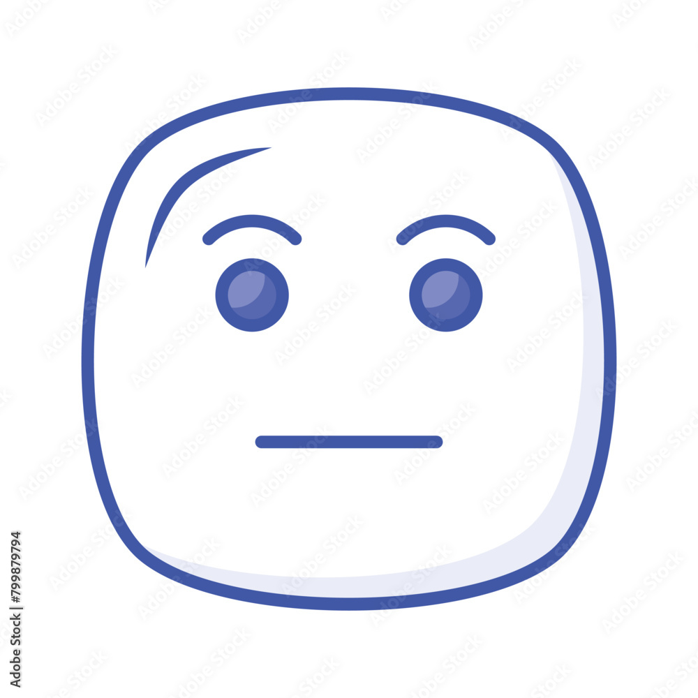 Grab this amazing icon of indifferent emoji, customizable flat vector