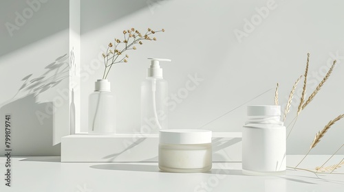 Sleek, modern design of skincare products featuring arrowroot and tapioca starch