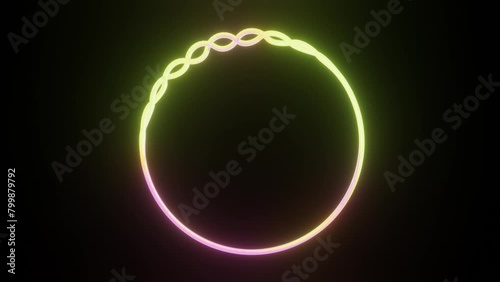 発光するネオンが回っているルーブ背景,背景アニメーション,丸い光,周る光
 photo