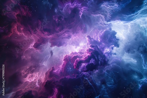 Vibrant Cosmic Nebula Clouds Digital Artwork 