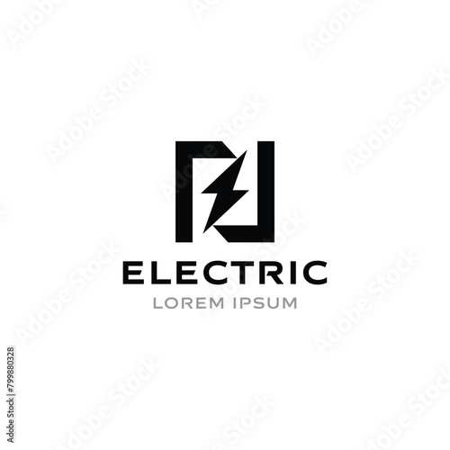 Dynamic electric logo symbol for innovative energy branding and technology design