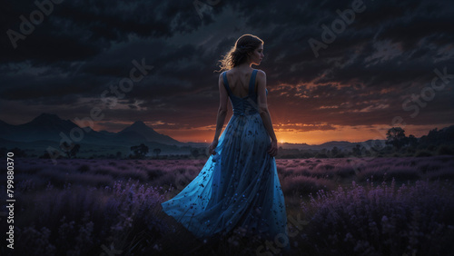 woman in a lavender meadow