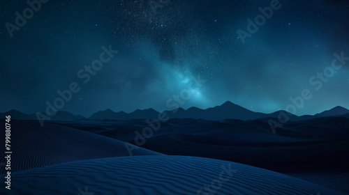 expanse of desert with fog and aurora