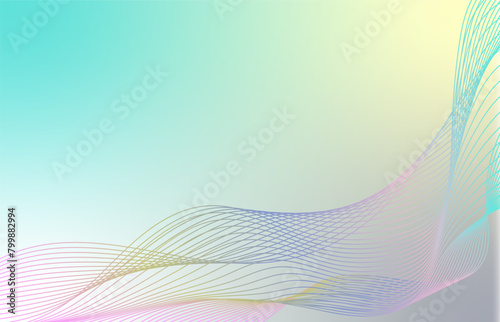 Abstract wave element for design. Digital frequency track equalizer. Stylized pastel line art background. Curved wavy line. Vector illustration