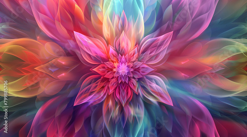 Abstract Floral Explosion in Vivid Colors 