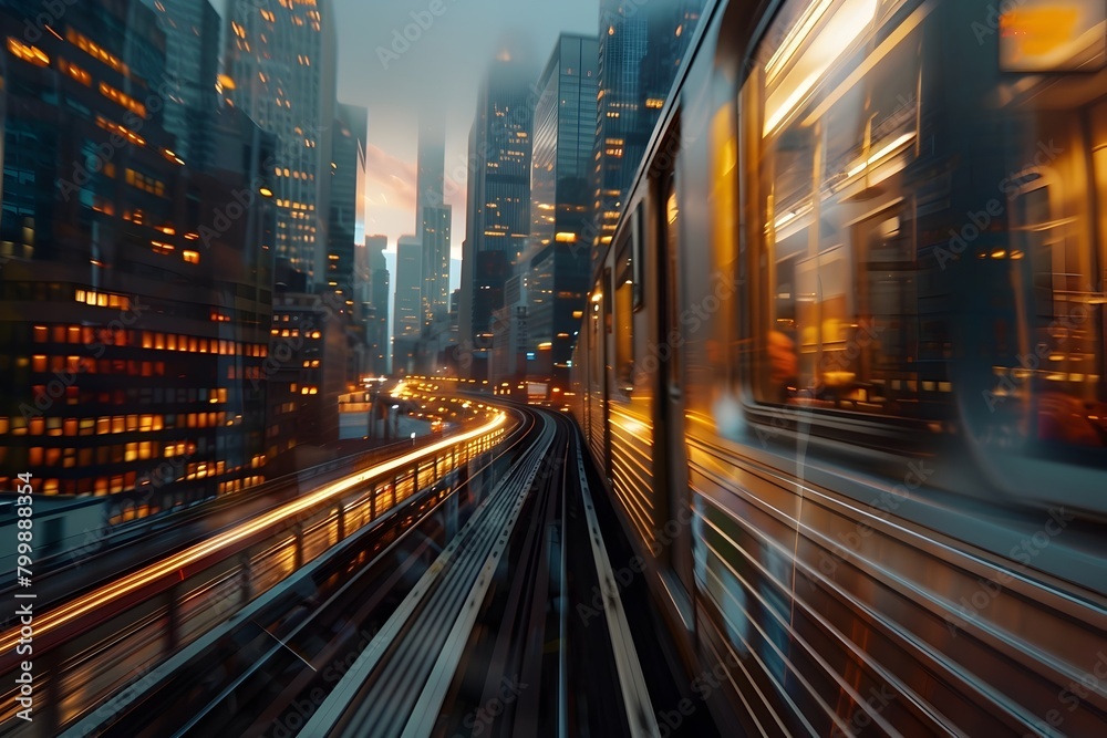 Dazzling Cityscape Blur:A Dynamic Display of Urban Vitality and Modernity