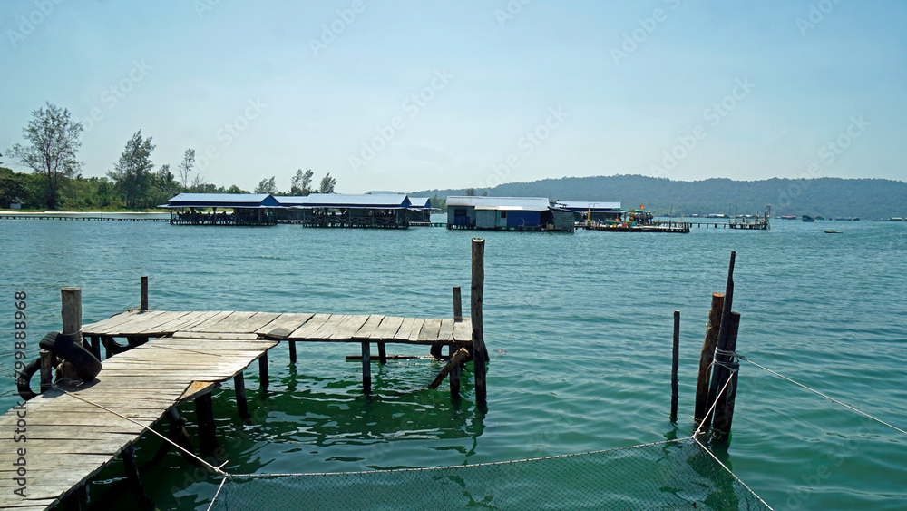 restaurant on piles in the bay near starfish beach restaurant on piles in the bay near starfish beach