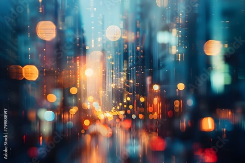 Dynamic Cityscape Blur:Mesmerizing Blurred Urban Landscape for Modern Metropolis Aesthetics