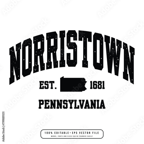 Norristown text effect vector. Editable college t-shirt design printable text effect vector photo