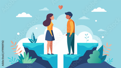 A breakthrough moment as the couple finally understands each others perspectives leading to a newfound empathy and connection.. Vector illustration