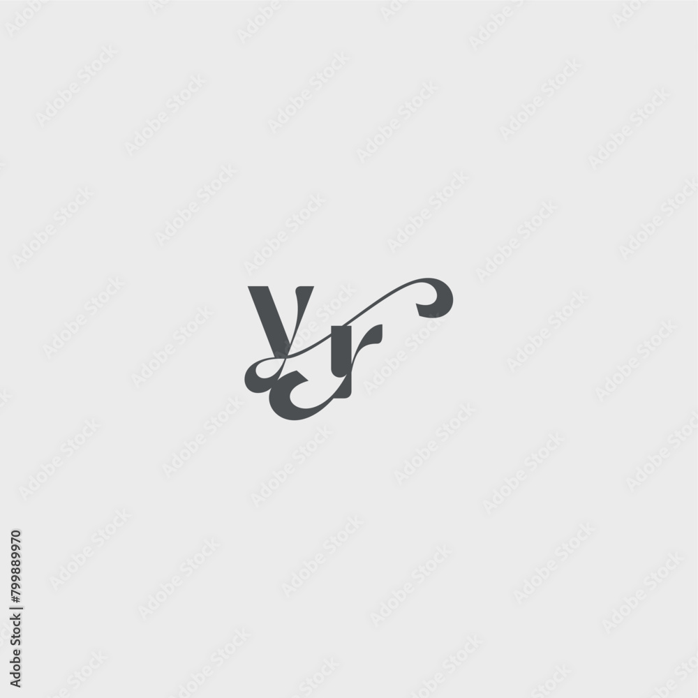YR letter simple and minimalism Classy black fashion beauty monogram initial logo YR letter simple and minimalism Classy black fashion beauty monogram initial logo