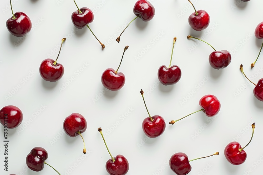 Ripe cherries, isolated on white, perfect for summer concepts. Ripe cherries, isolated on white, perfect for summer concepts.
