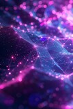 Neon glowing futuristic polygonal particles abstract hitech motion background