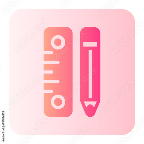 pencil and ruler gradient icon