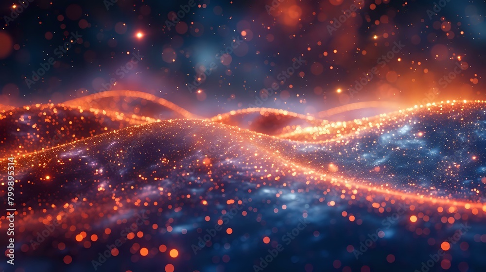 Fototapeta premium Techno Rhythm: Abstract Landscape of Energy and Connectivity