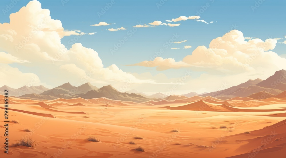 Rolling sand dunes with carefully raked, Serene Desert Dunes at Sunset Rolling sand dunes with carefully raked, Serene Desert Dunes at Sunset