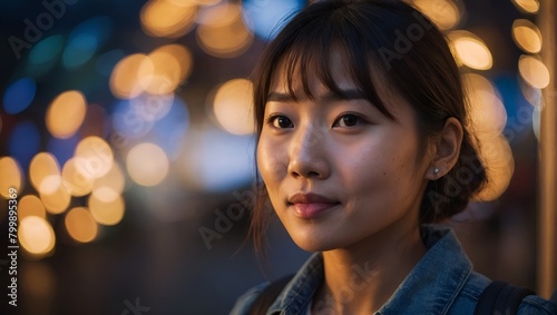 portrait of a young Asian woman on the street