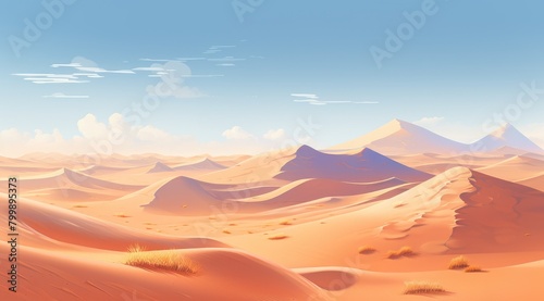 Rolling sand dunes with carefully raked, Serene Desert Dunes at Sunset
