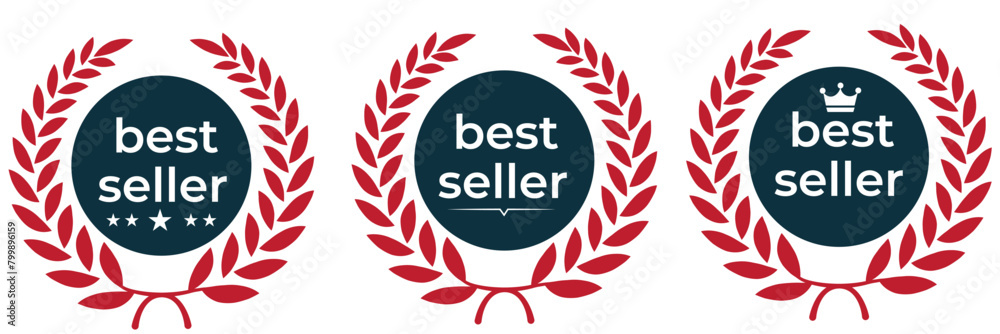 Obraz premium set of best seller stickers, badges, labels vector illustration