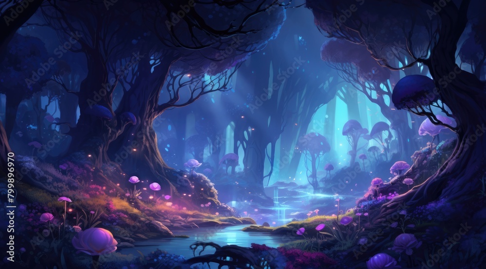 Fototapeta premium Enchanted Forest Fantasy Landscape