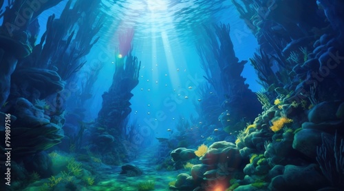 Tranquil Underwater Coral Landscape