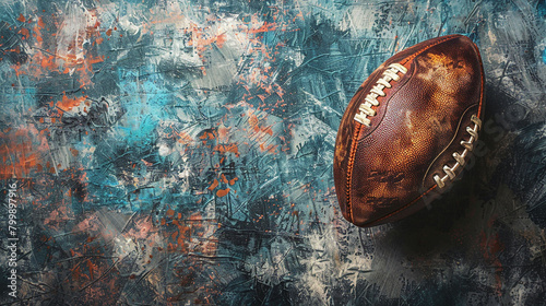 American football on rusty metal background