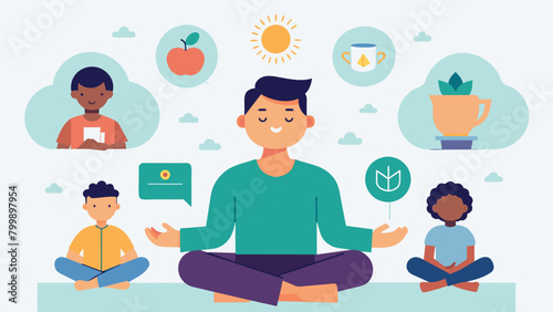 A the incorporating mindfulness exercises into CBT sessions for clients with sensory processing disorder.. Vector illustration