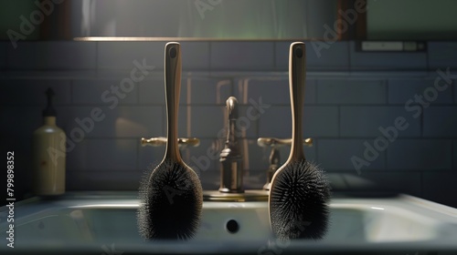 Toilet Brushes 3D Icon Illustration 8K Realistic

 photo