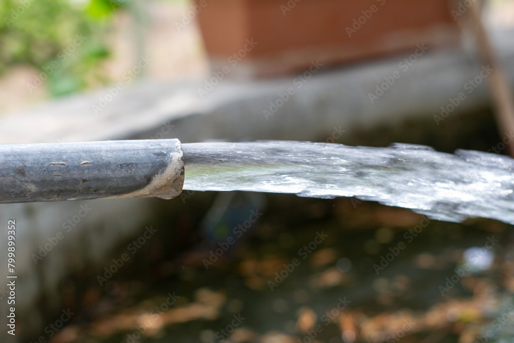 The water pipe that fills the irrigation pond The water pipe that fills the irrigation pond