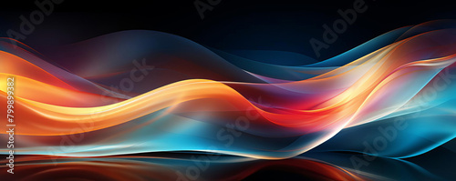 Abstract futuristic background visualization with glowing, sinuous forms. Delivering a sharp, noise free image that captures the essence of movement and technology. photo