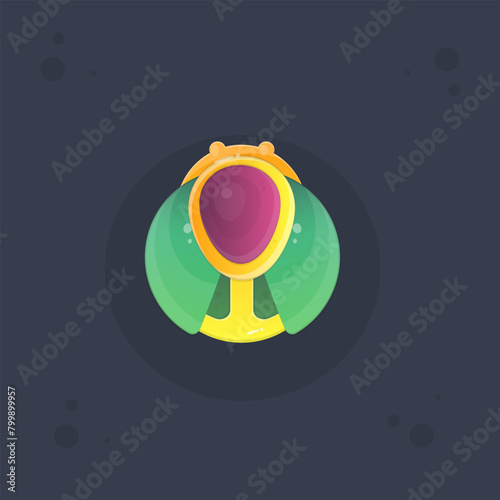 Game UI Icon  Beetle Gem Jewel Isolated Vector Design (ID: 799899957)