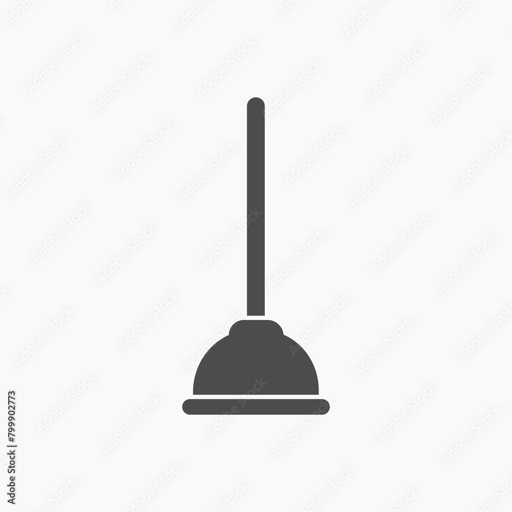Toilet plunger bathroom equipment icon vector illustration Toilet plunger bathroom equipment icon vector illustration