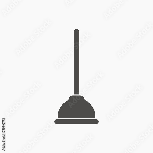 Toilet plunger bathroom equipment icon vector illustration