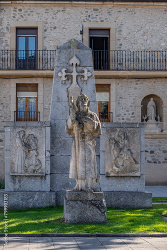 Monumento al peregrino, Obra clasicista, iniciada en 1968 por el escultor Vicente Ochoa, Santo Domingo de la Calzada, La Rioja, Spain photo