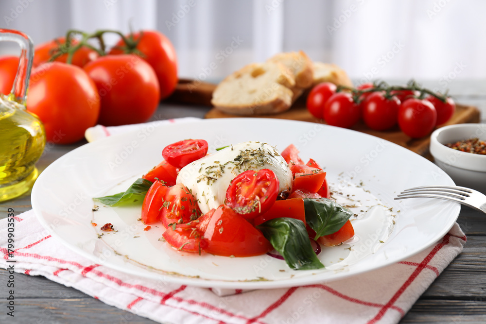 Salad Caprese, concept of tasty and delicious food Salad Caprese, concept of tasty and delicious food