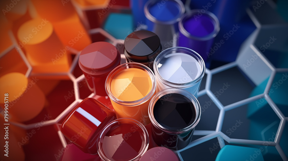 3d illustration visualized pigment melanin research. abstract ...