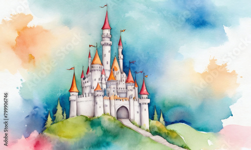Watercolor Fantasy Castle