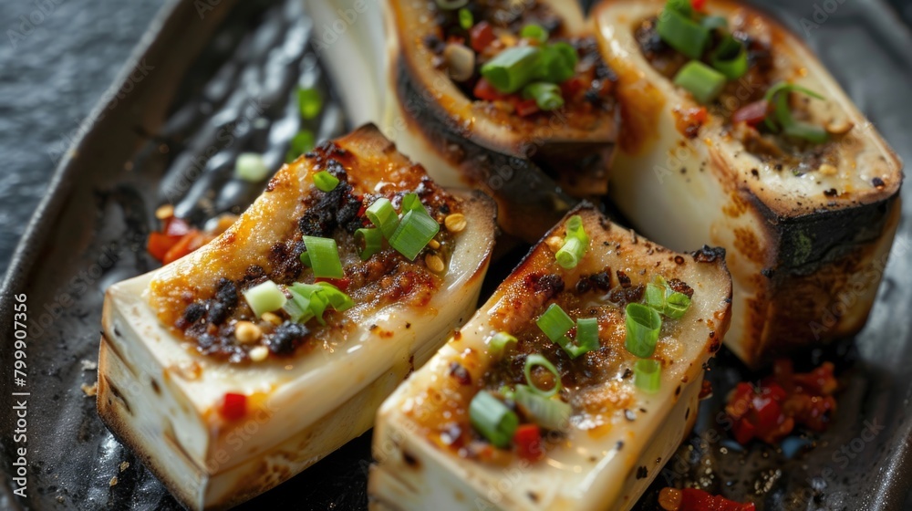 Gourmet Stuffed Calamari Rings on a Stylish Plate Gourmet Stuffed Calamari Rings on a Stylish Plate