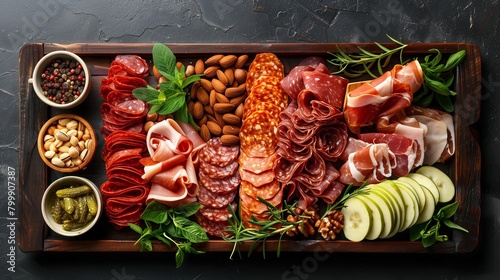 Charcuterie Gourmet plate with nuts and cheeses