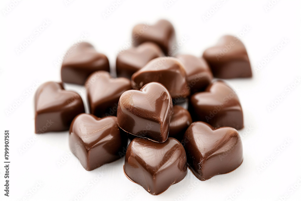 heart shaped chocolate on a white background heart shaped chocolate on a white background